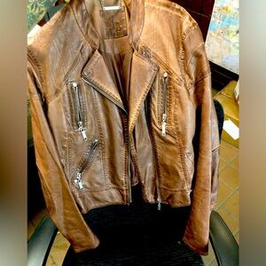 J2 Brown Faux Leather Jacket size Small